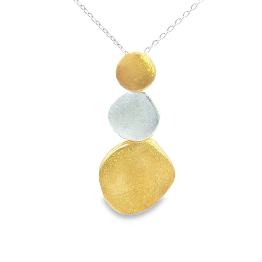 Gold and Silver Disc Necklace