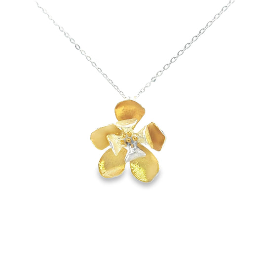 Two Tone Flower Necklace