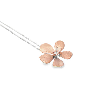 Silver & Rose Gold Flower Necklace