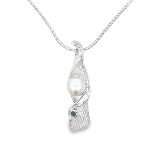 Fresh Water Pearl and Sapphire Necklace