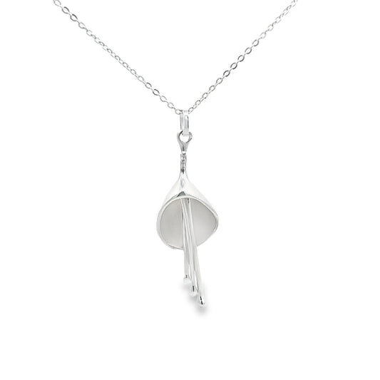 Silver Calla Lilly Necklace