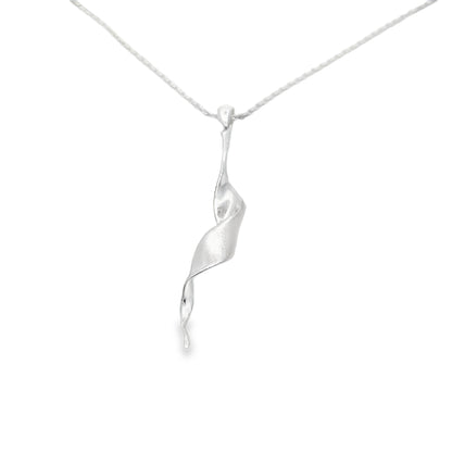 Twisted Silver Ribbon Necklace