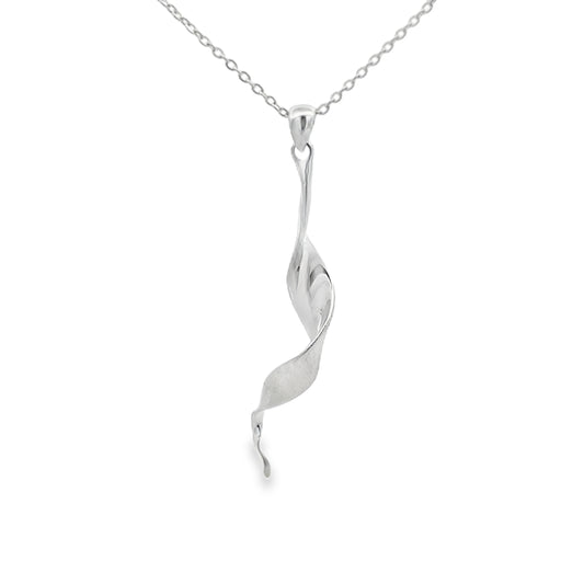 Twisted Silver Ribbon Necklace