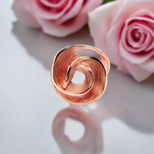 Silver and Rose Gold Rose Ring