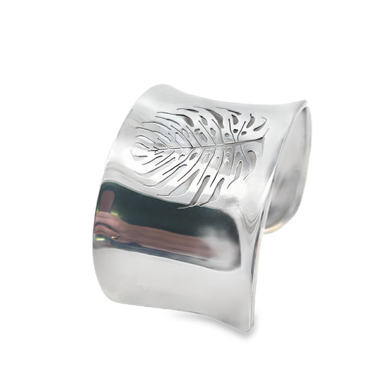 Silver Leaf Imprinted Cuff