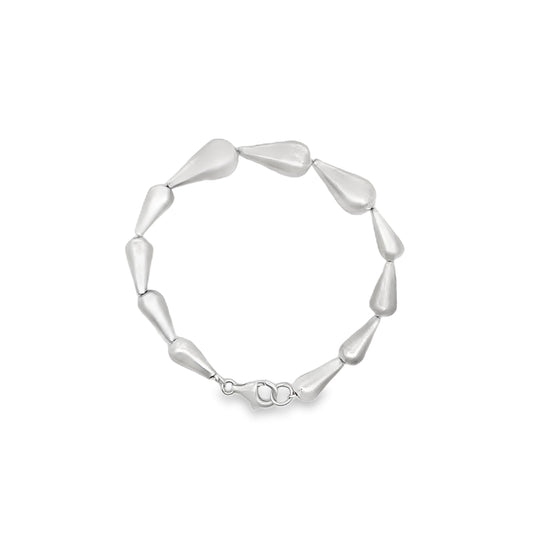 Matt Silver Teardrop Bracelet