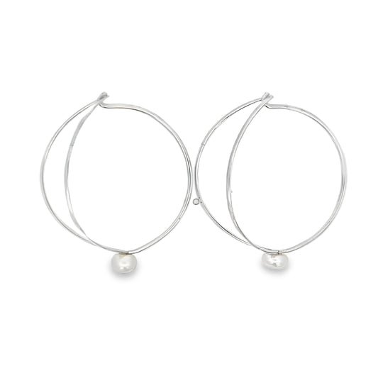 Unique Fresh Water Pearl Hoops