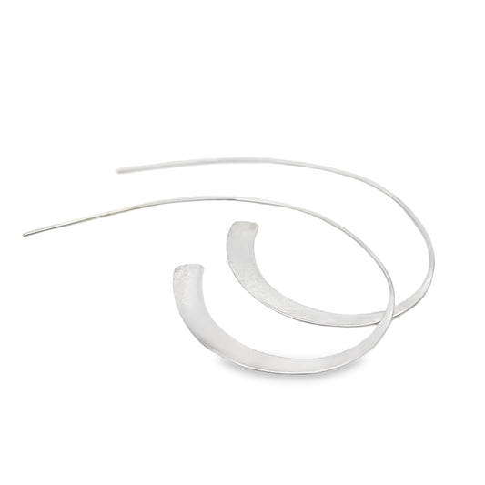 Silver Swirl Hoops