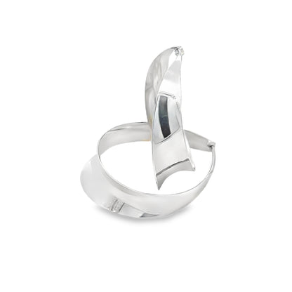 Silver Twisted Hoops