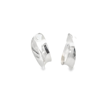 Silver Twisted Hoops