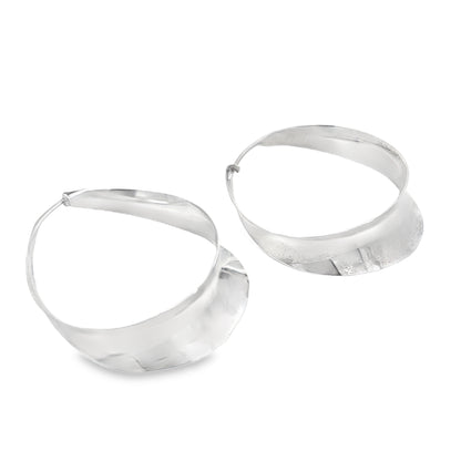 Silver Twisted Hoops
