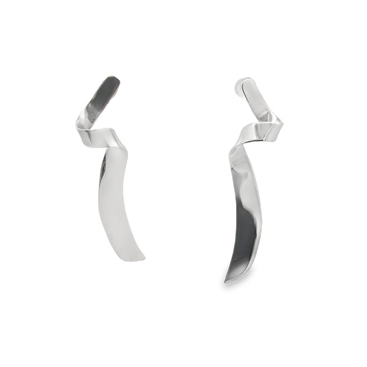 Silver Ribbon Studs