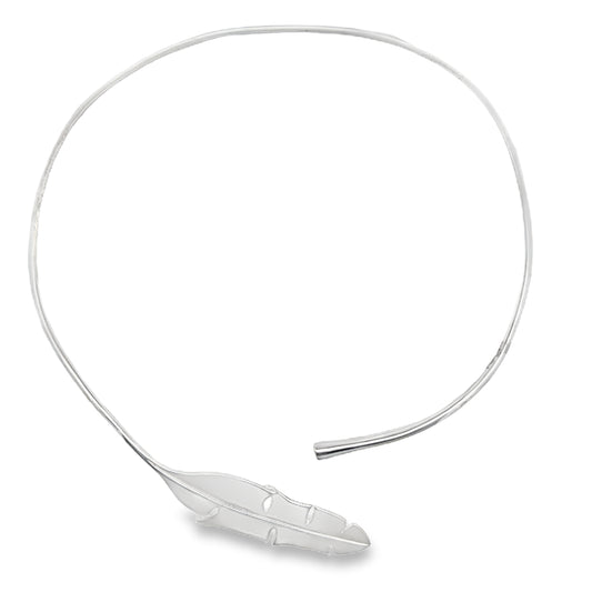 Silver Feather Neck Cuff