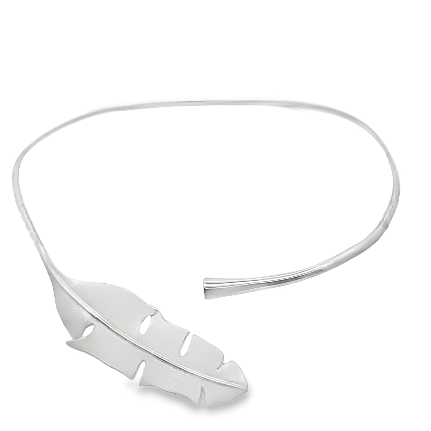 Silver Feather Neck Cuff