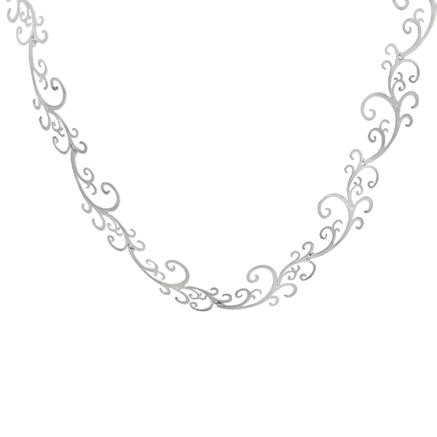Brushed Silver Swirl Necklace