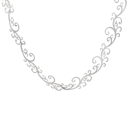 Brushed Silver Swirl Necklace
