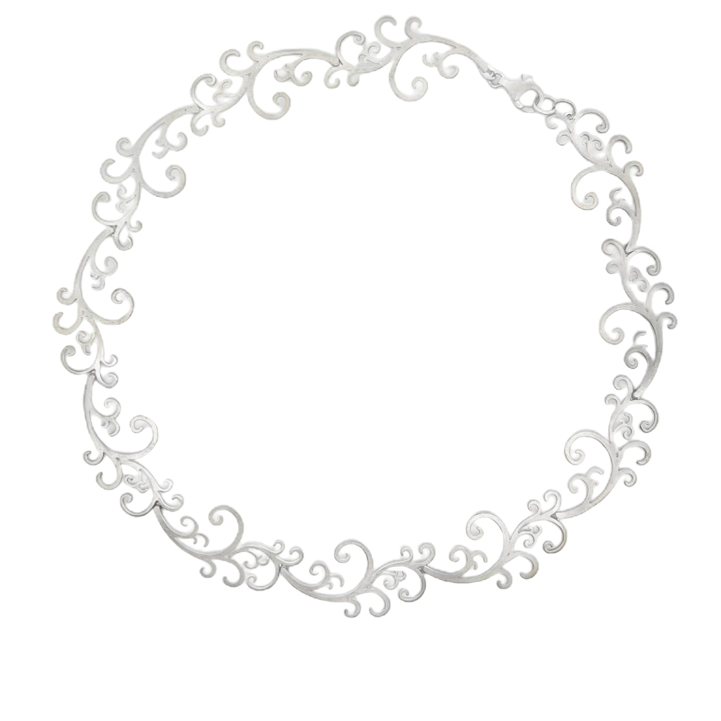 Brushed Silver Swirl Necklace