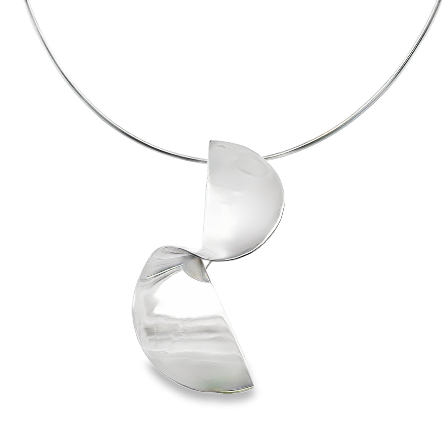 Silver Sculptural Pendant