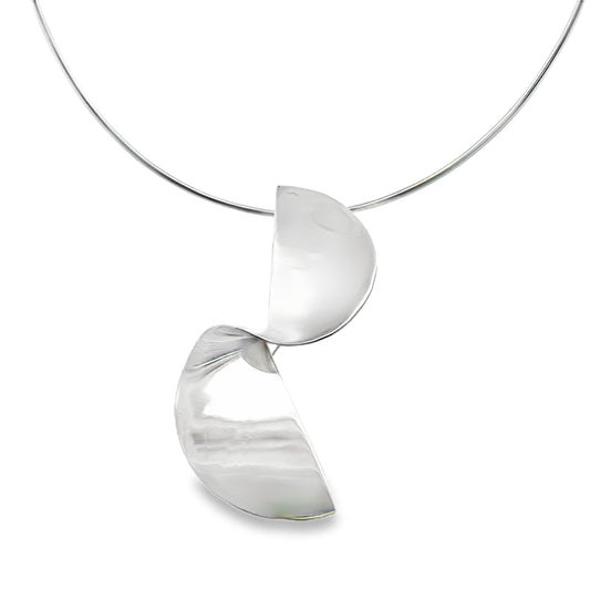 Silver Sculptural Pendant