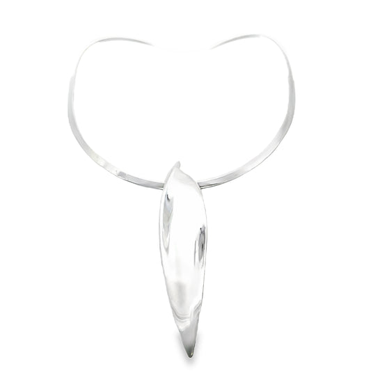 Elegant Silver Leaf Brooch