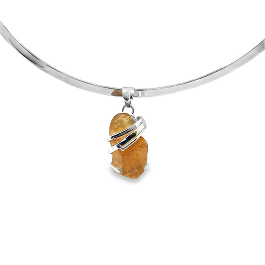 Silver Citrine Pendant.