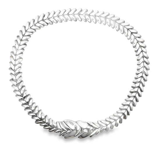 Silver Fish Inspired Necklace