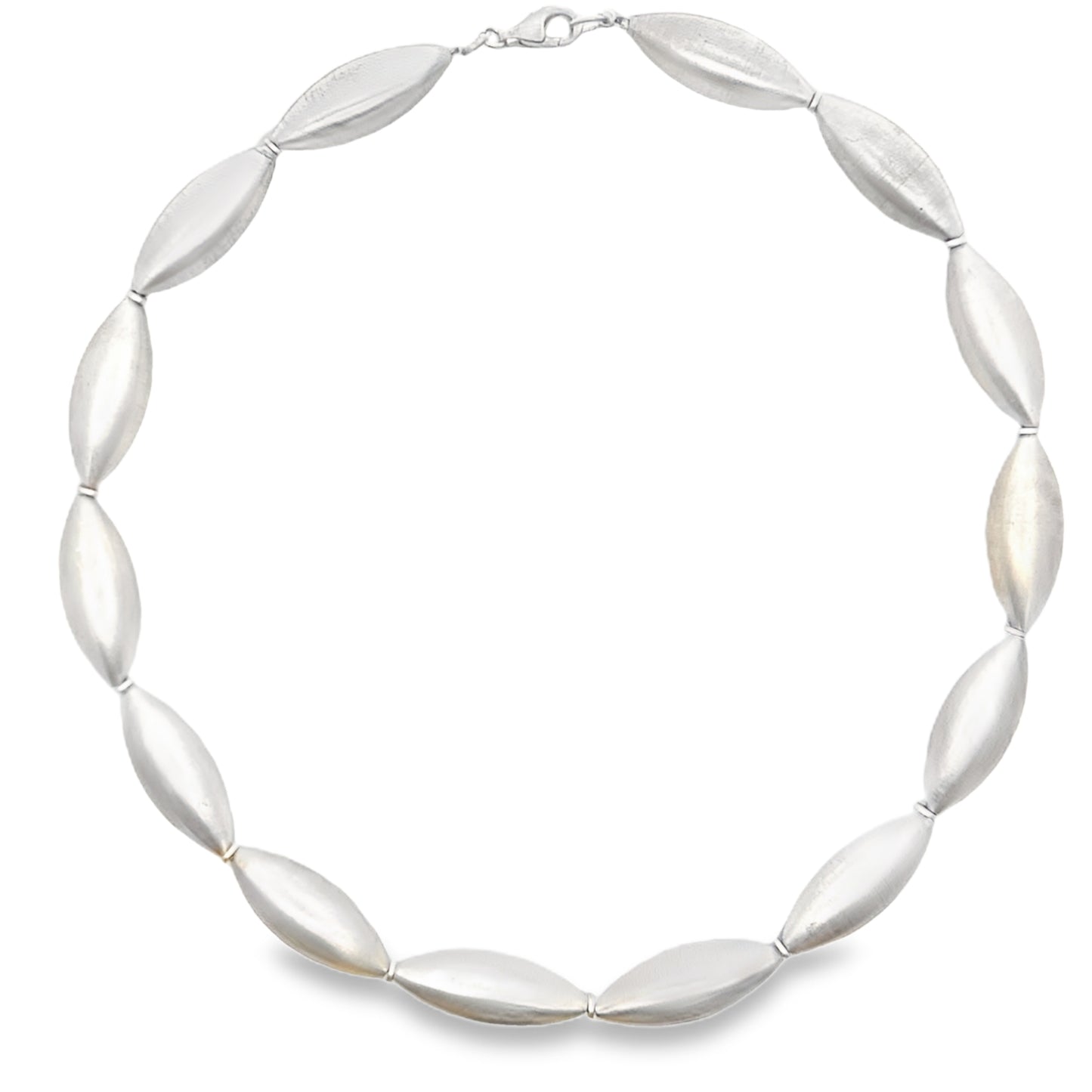Brushed Silver Pebble Necklace