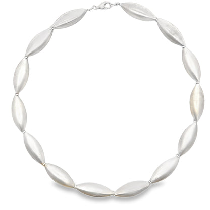 Brushed Silver Pebble Necklace