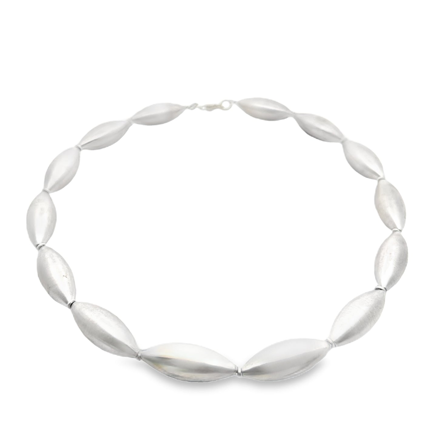 Brushed Silver Pebble Necklace