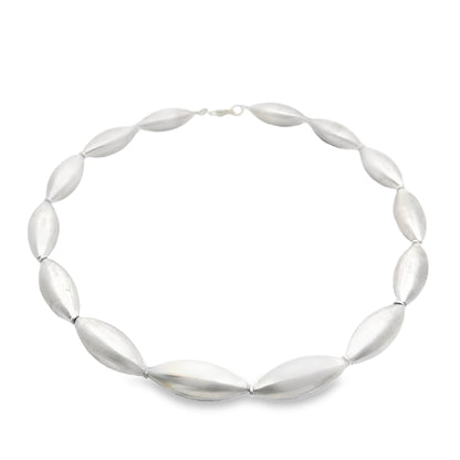 Brushed Silver Pebble Necklace
