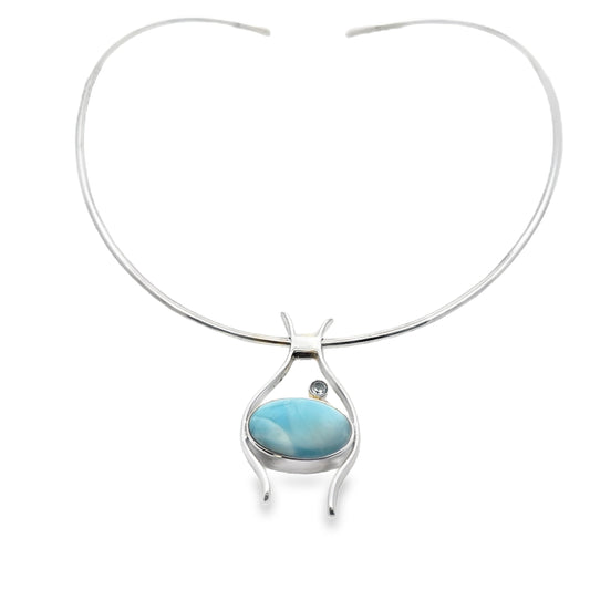 Silver Larimar Pendant