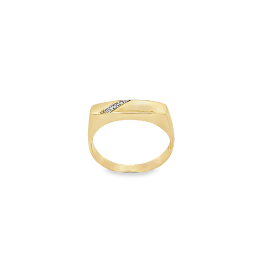 9ct Signet Ring with Diamonds