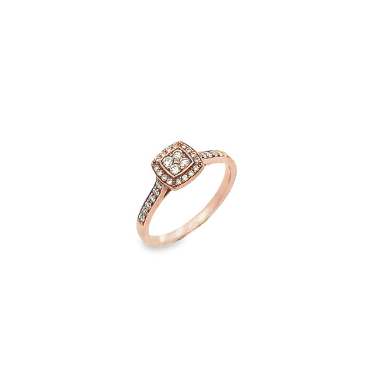 9ct Rose Gold Diamond Ring