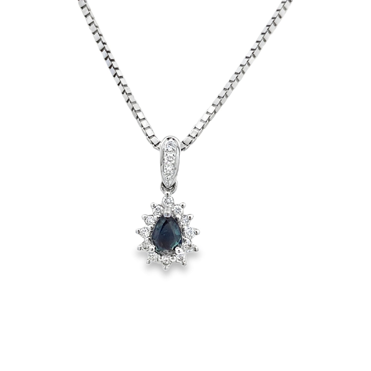18ct Handmade Natural Alexandrite and Diamond Pendant