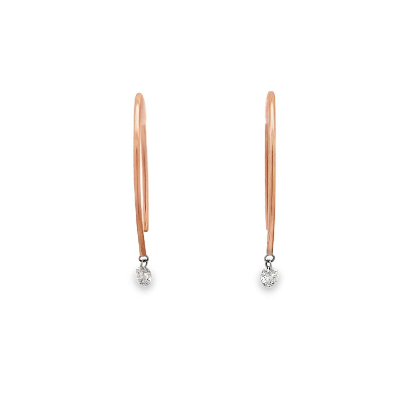 9ct Rose Gold Diamond Earrings
