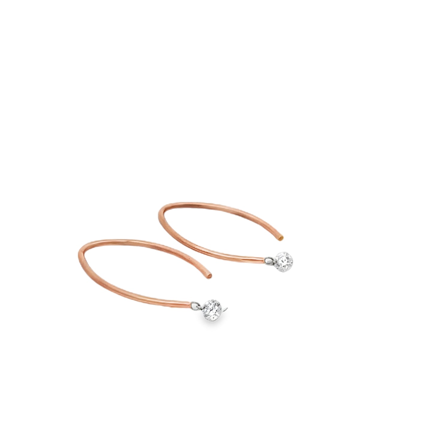 9ct Rose Gold Diamond Earrings