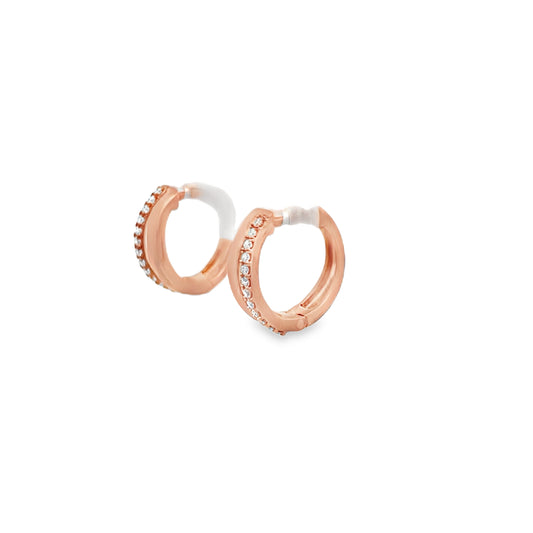 9ct Brushed Gold Diamond Huggies