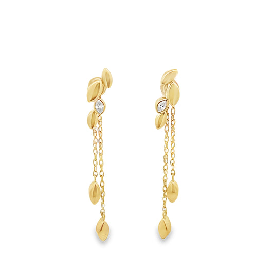 14ct Diamond Drop Studs