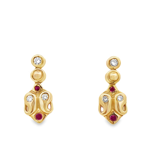 18ct Diamond and Ruby Studs