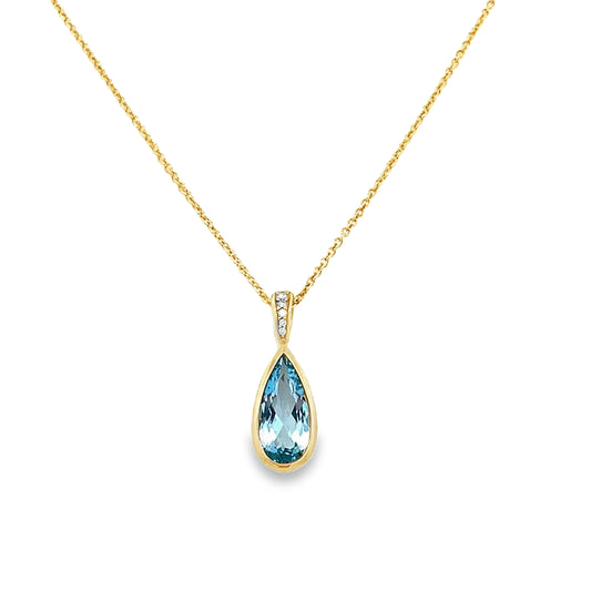 9ct Topaz and Diamond Pendant