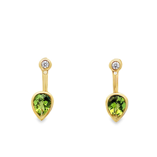 9ct Peridot and Diamond Earrings