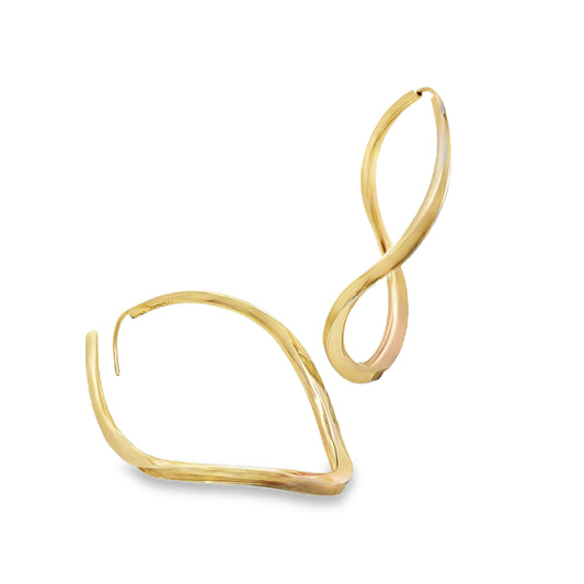 Sterling Silver and 14ct Gold Plated Twisted Hoopd