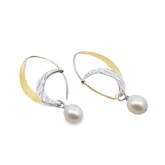 Silver & 18K Pearl Earrings