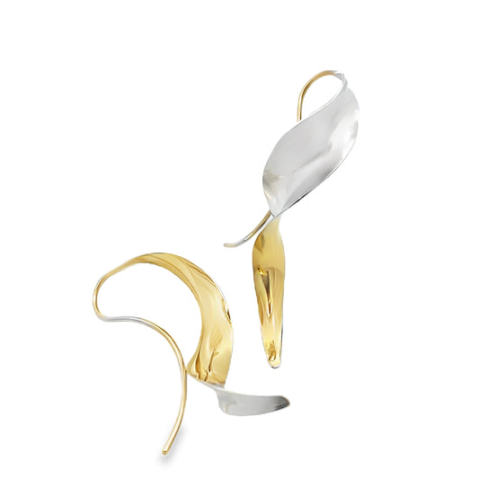 Silver & 18K Ribbon Hook Ear