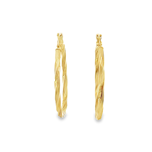 Silver 9K Bonded Twist Hoop