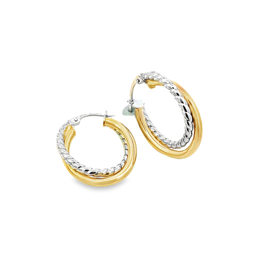 9ct Two Tone Hoops