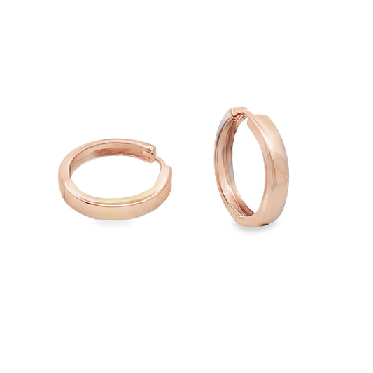 Sterling Silver Rose Gold Huggies