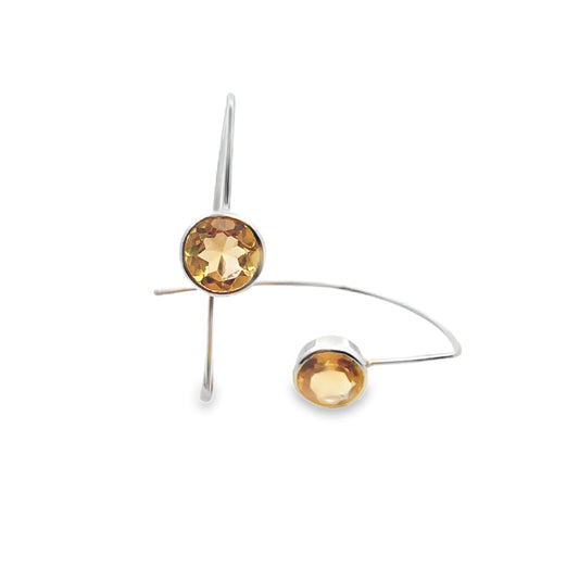 Silver Citrine Earrings