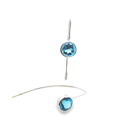 Silver Blue Topaz Earrings