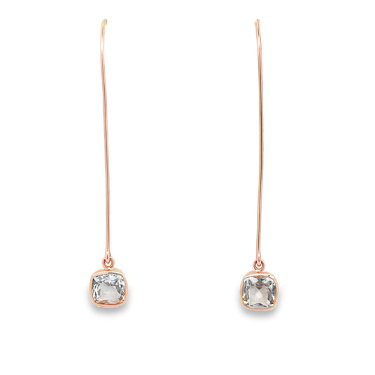 9ct Rose Gold Champagne Topaz Drops